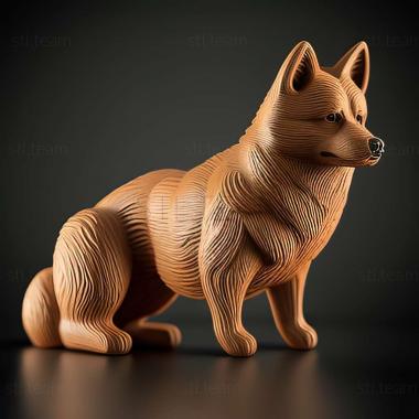 3D model Finnish Spitz dog (STL)